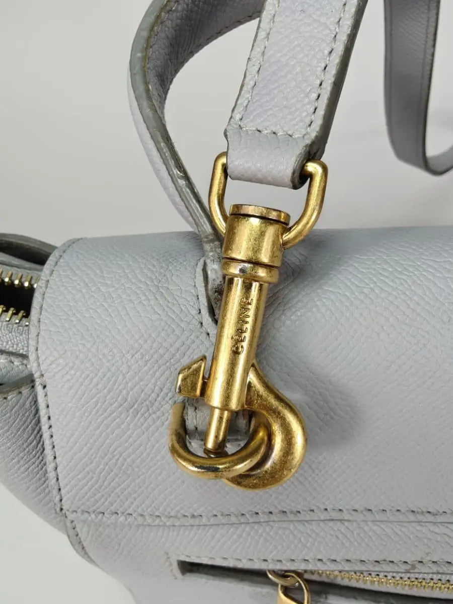 Céline Belt Bag Cuir Gris Clair Sellier Vintage