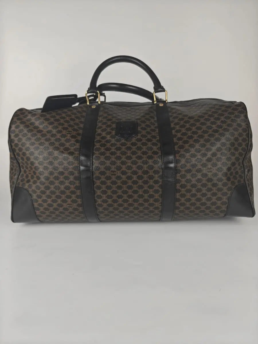 Céline Boston Triomphe Macadam 48H Noir & Marron Sellier Vintage