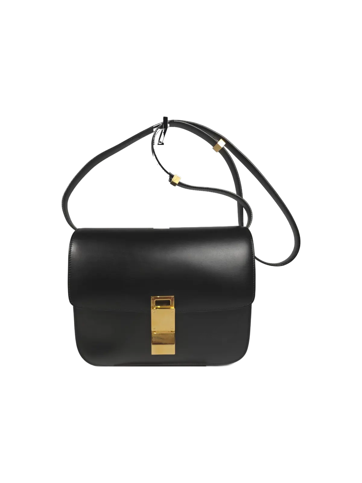 Céline Classic Box cuir noir Sellier Vintage