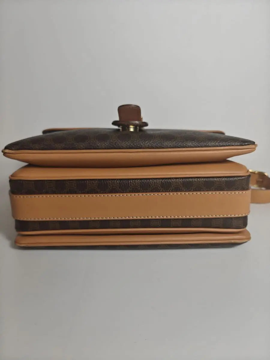 Céline Crossbody Macadam Toile & Cuir Beige Sellier Vintage