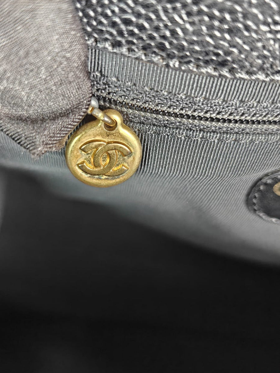 Chanel Shopper Caviar Skin Noir Sellier Vintage