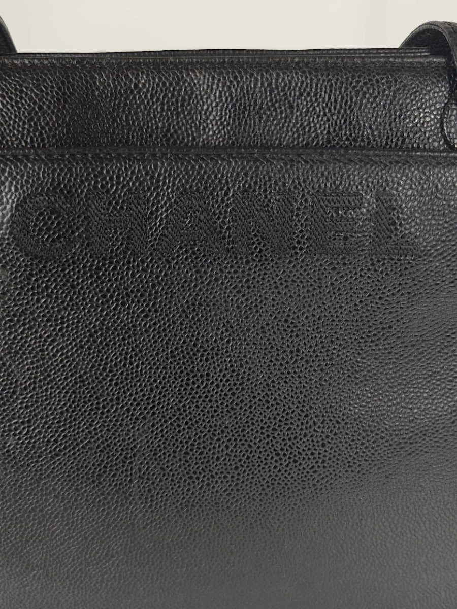 Chanel Shopper Caviar Skin Noir Sellier Vintage