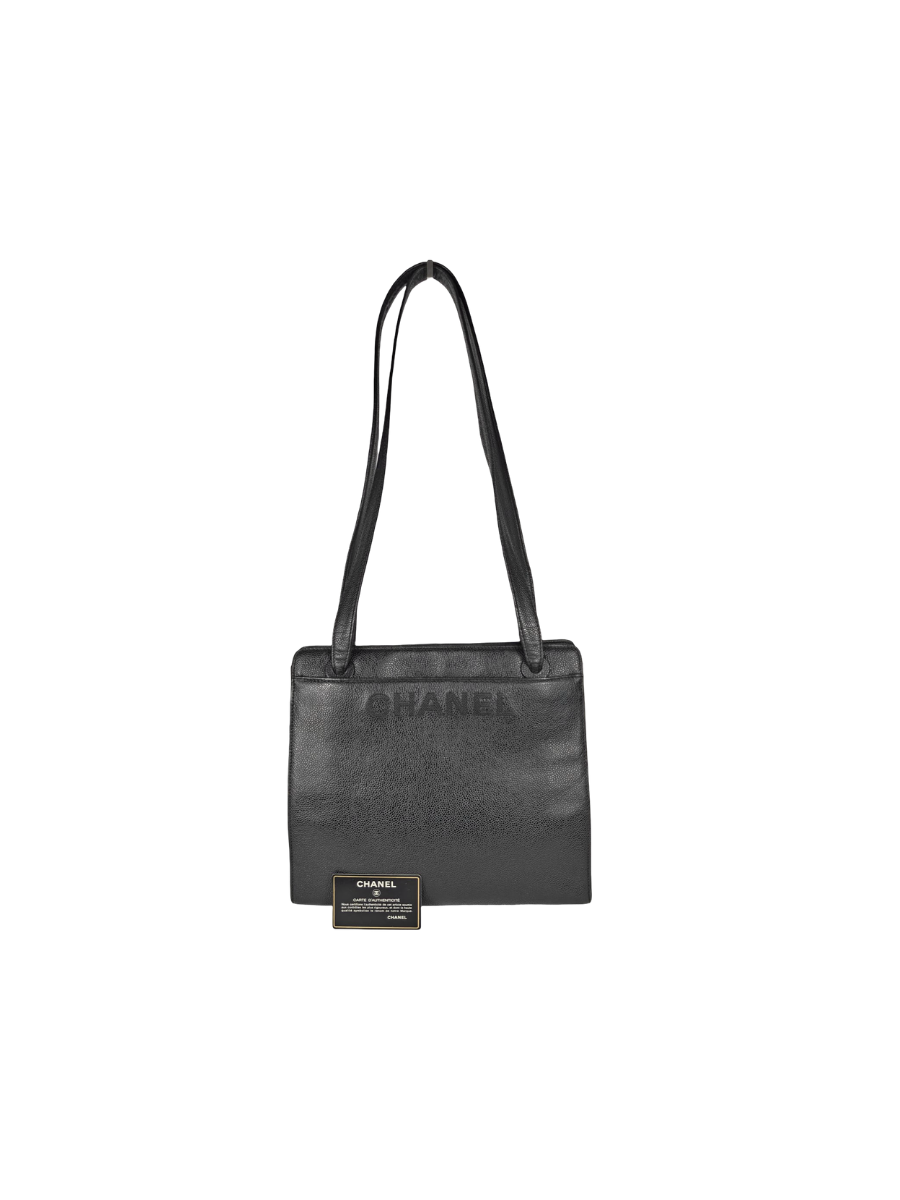Chanel Shopper Caviar Skin Noir Sellier Vintage
