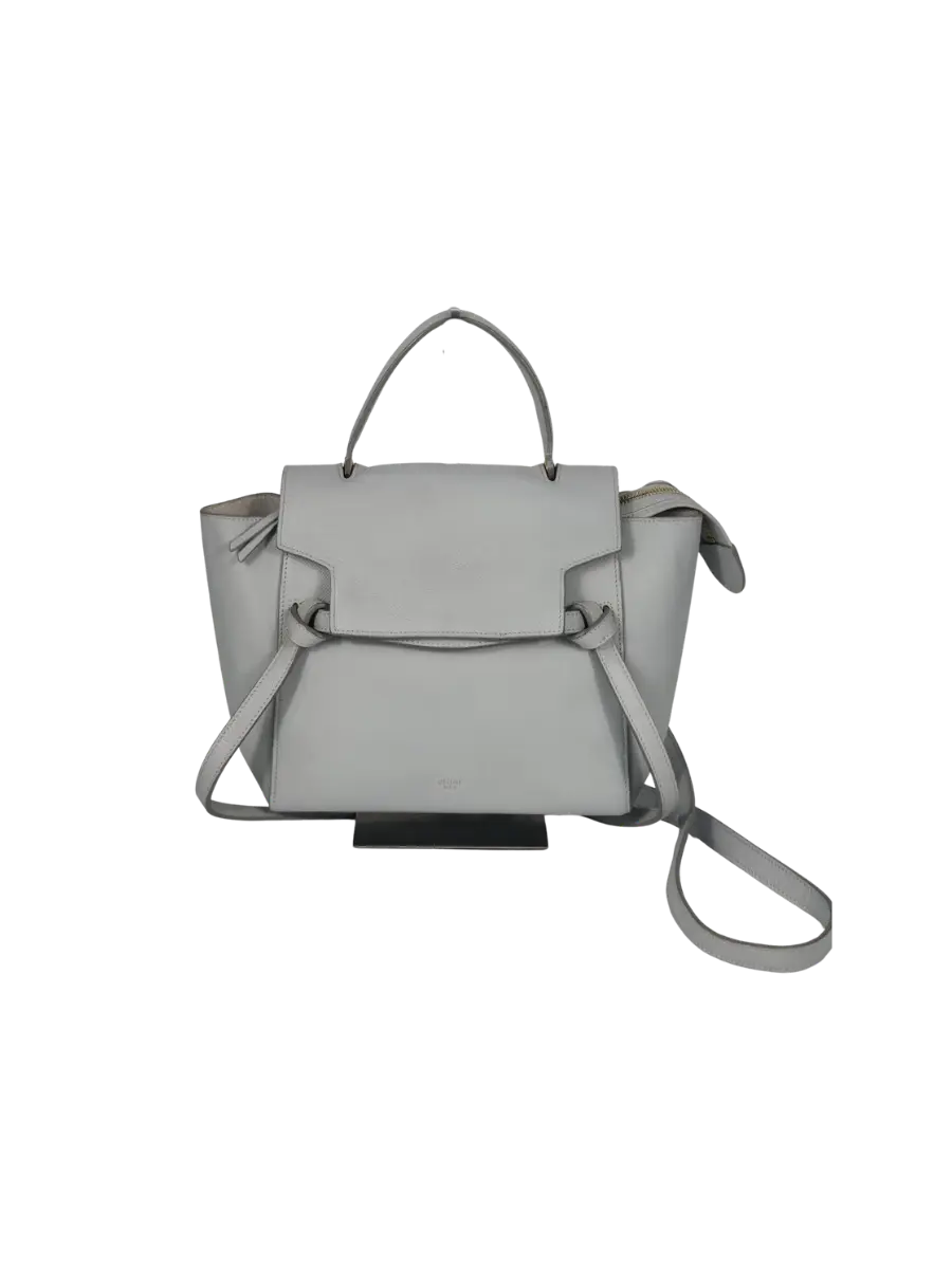 Céline Belt Bag Cuir Gris Clair Sellier Vintage
