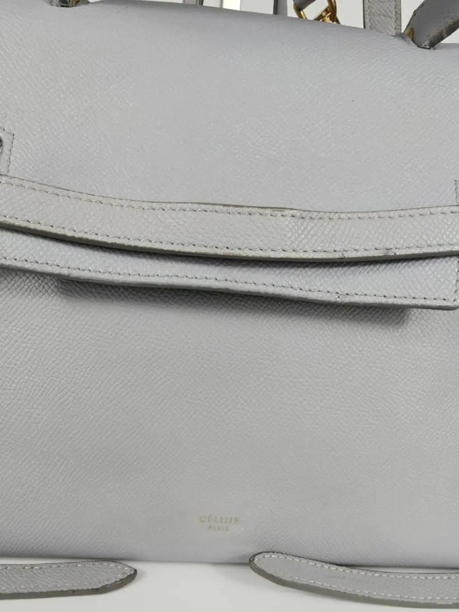 Céline Belt Bag Cuir Gris Clair Sellier Vintage
