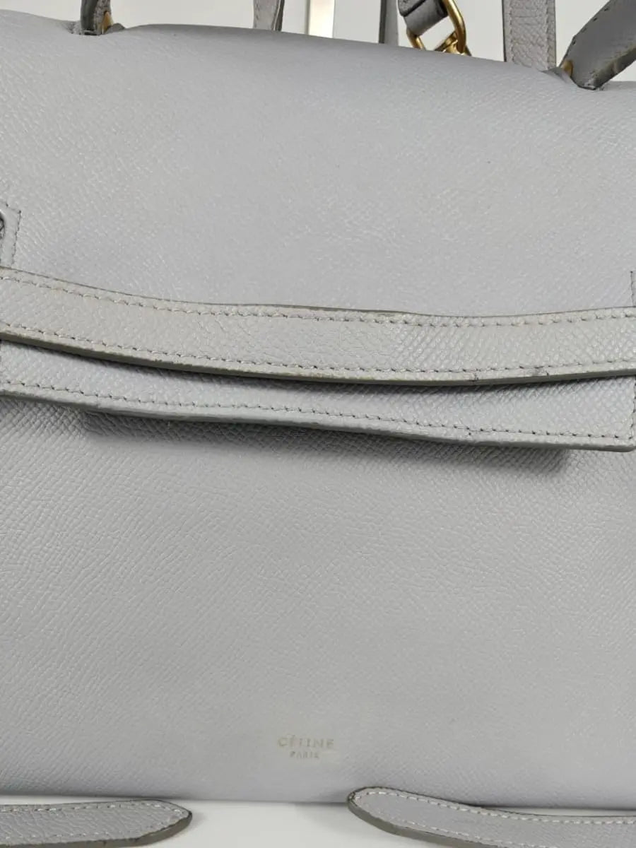 Céline Belt Bag Cuir Gris Clair Sellier Vintage