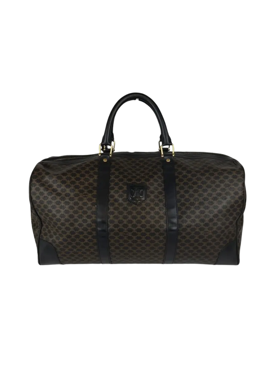 Céline Boston Triomphe Macadam 48H Noir & Marron Sellier Vintage