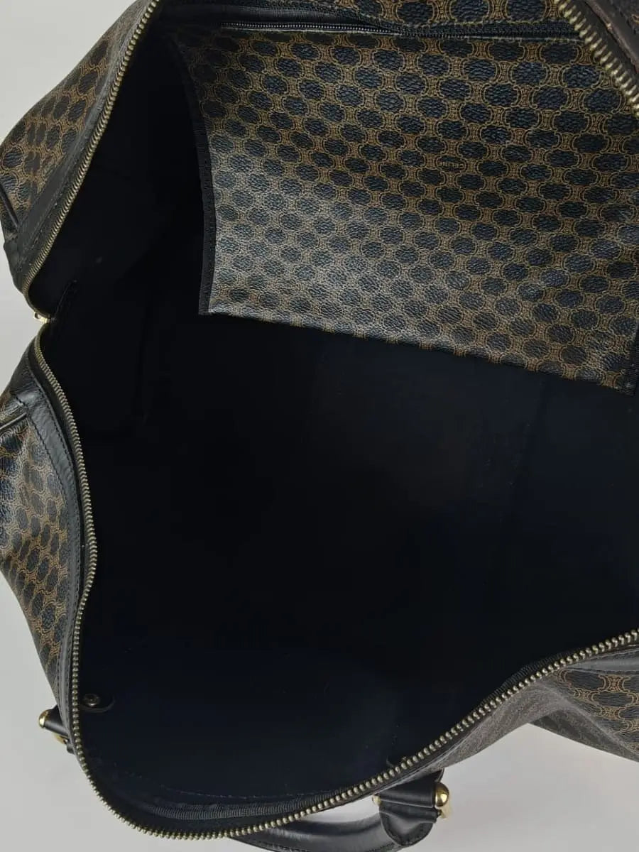 Céline Boston Triomphe Macadam 48H Noir & Marron Sellier Vintage