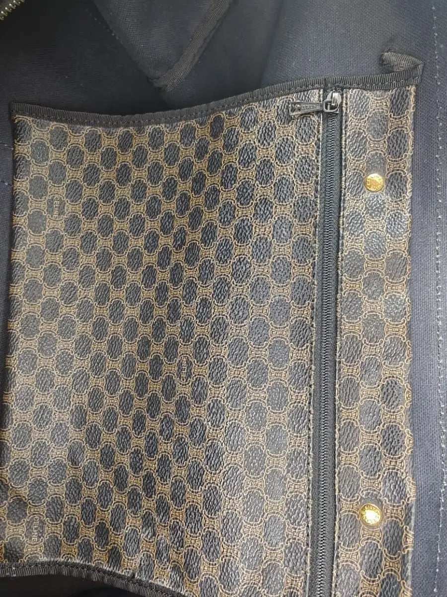 Céline Boston Triomphe Macadam 48H Noir & Marron Sellier Vintage