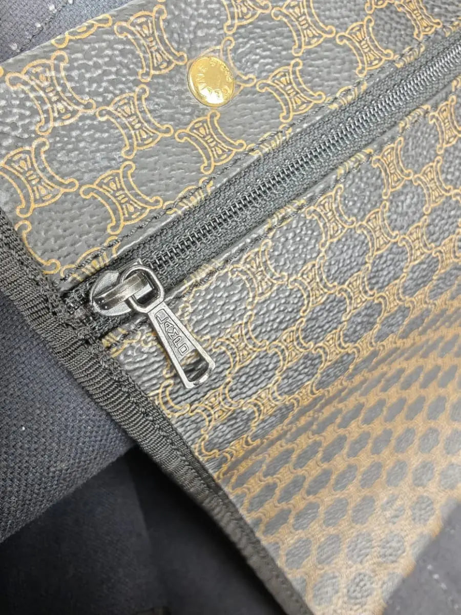 Céline Boston Triomphe Macadam 48H Noir & Marron Sellier Vintage