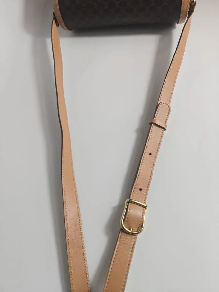 Céline Crossbody Macadam Toile & Cuir Beige Sellier Vintage