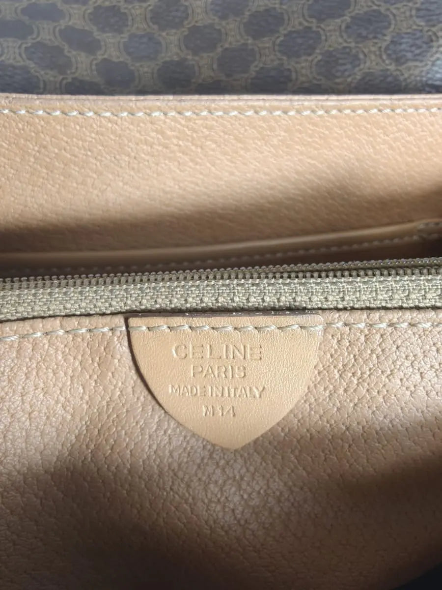 Céline Crossbody Macadam Toile & Cuir Beige Sellier Vintage