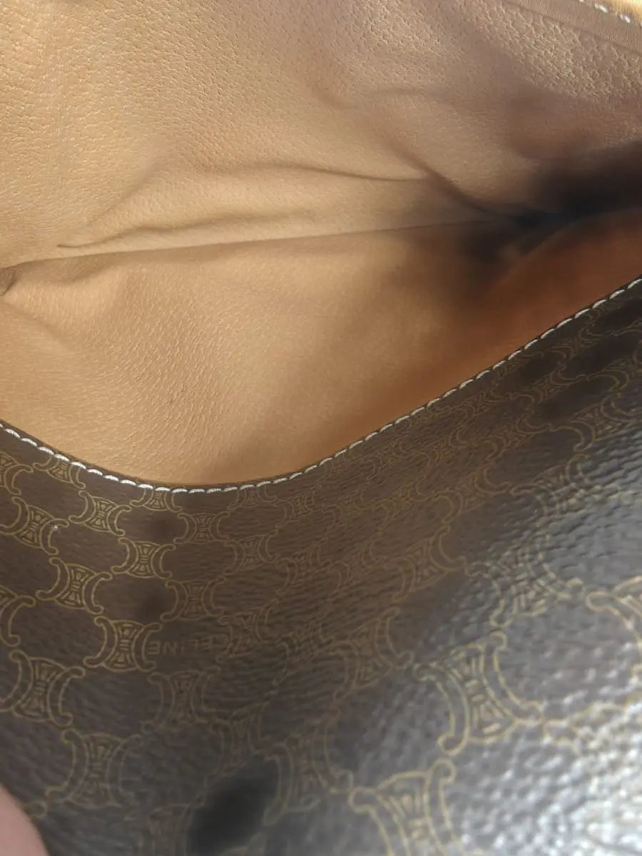 Céline Crossbody Macadam Toile & Cuir Beige Sellier Vintage