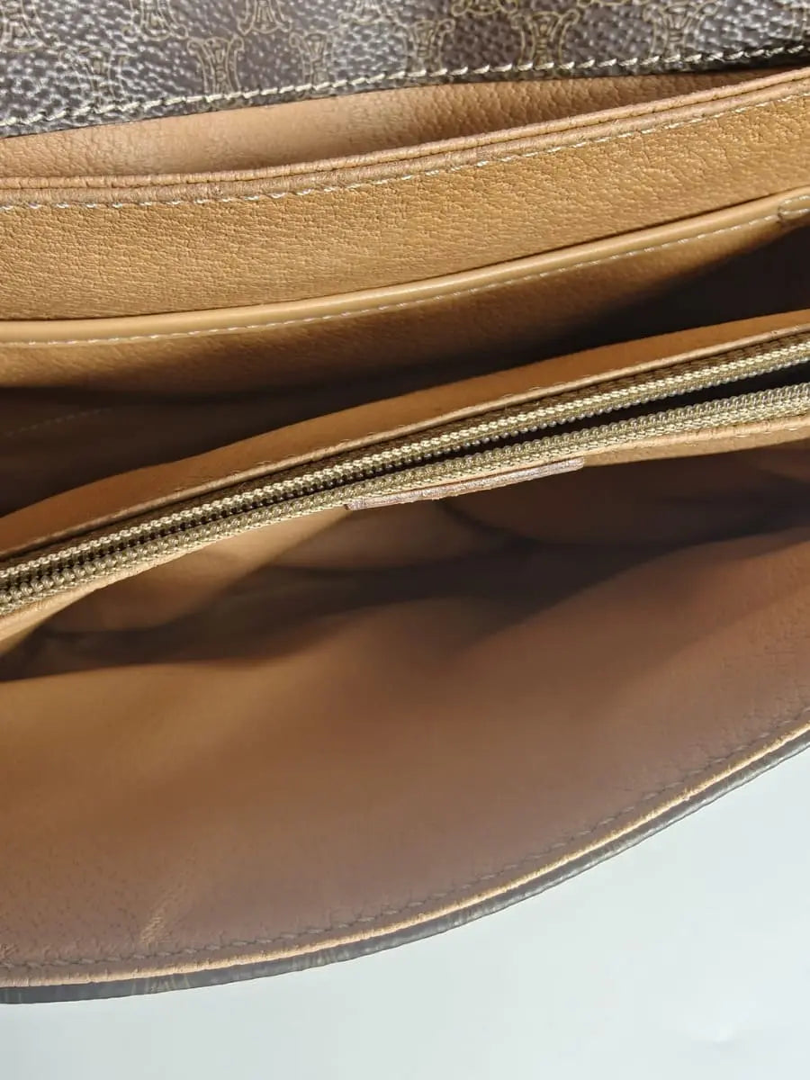 Céline Crossbody Macadam Toile & Cuir Beige Sellier Vintage
