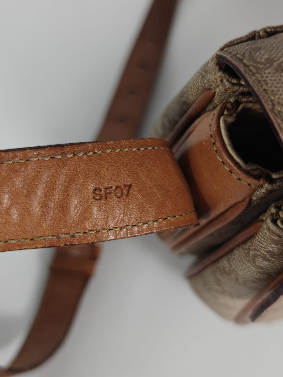 Céline Boucle Triomphe Bandoulière Cuir & Toile Sellier Vintage