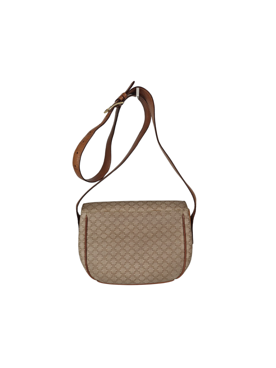 Céline Boucle Triomphe Bandoulière Cuir & Toile Sellier Vintage