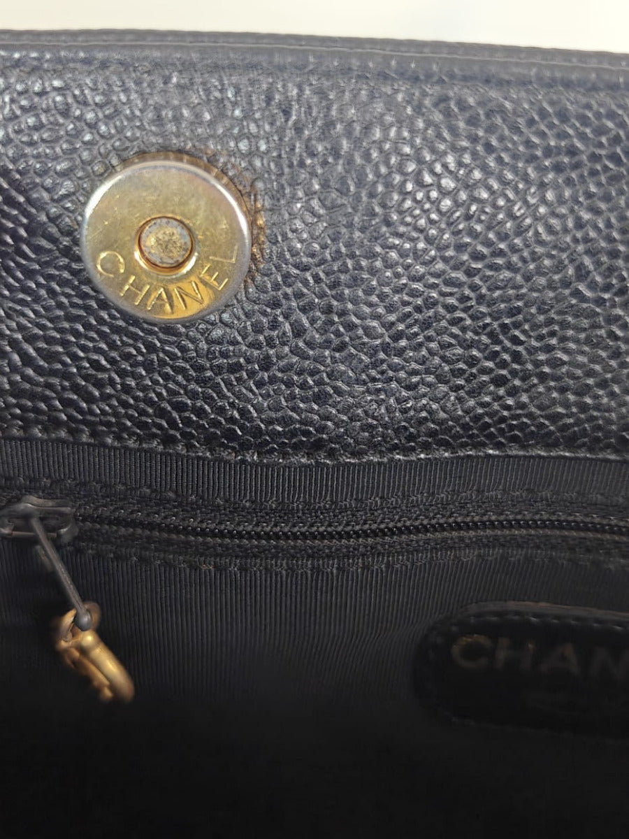 Chanel Shopper Caviar Skin Noir Sellier Vintage