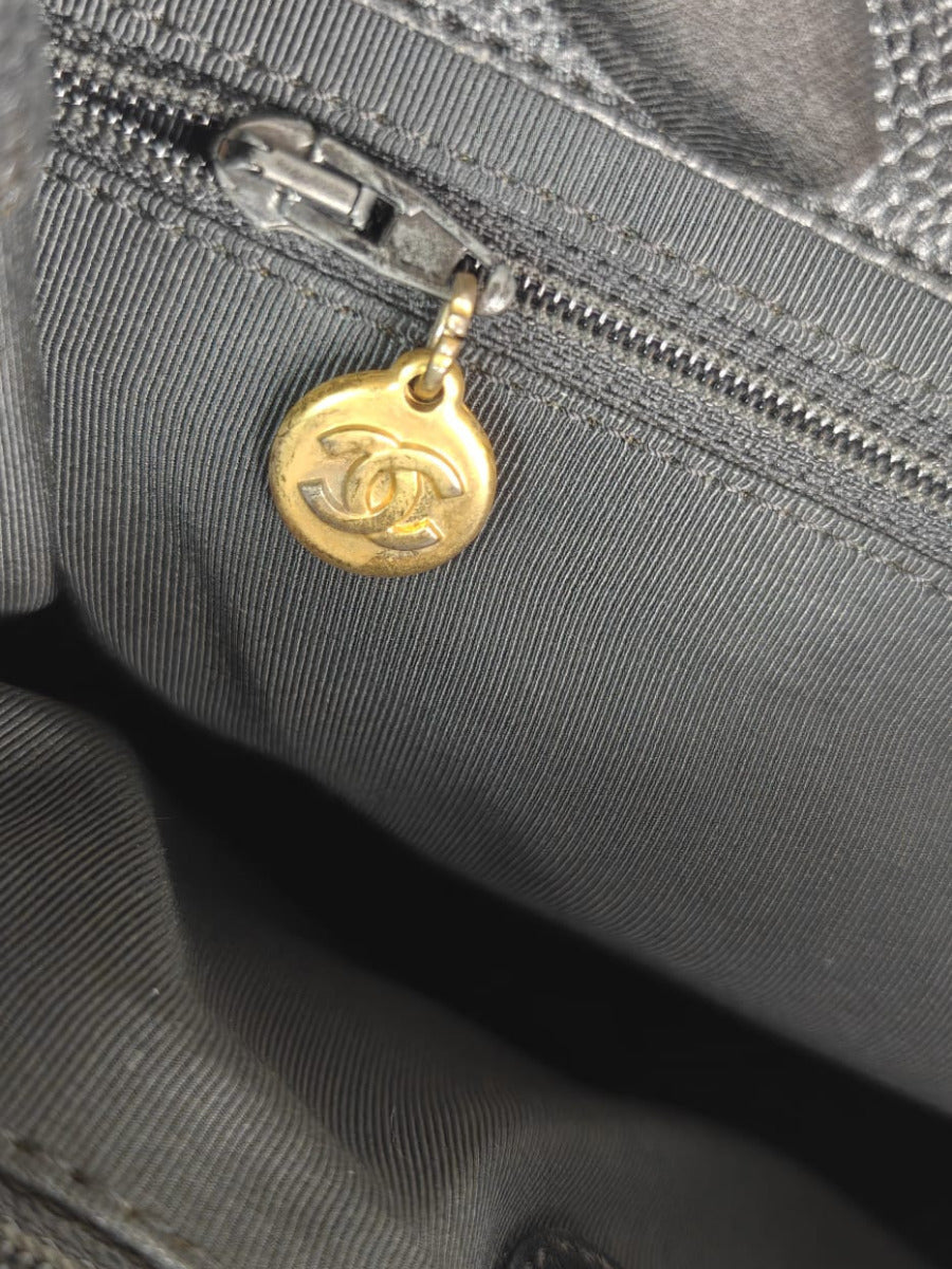 Chanel Shopper Caviar Skin Noir Sellier Vintage