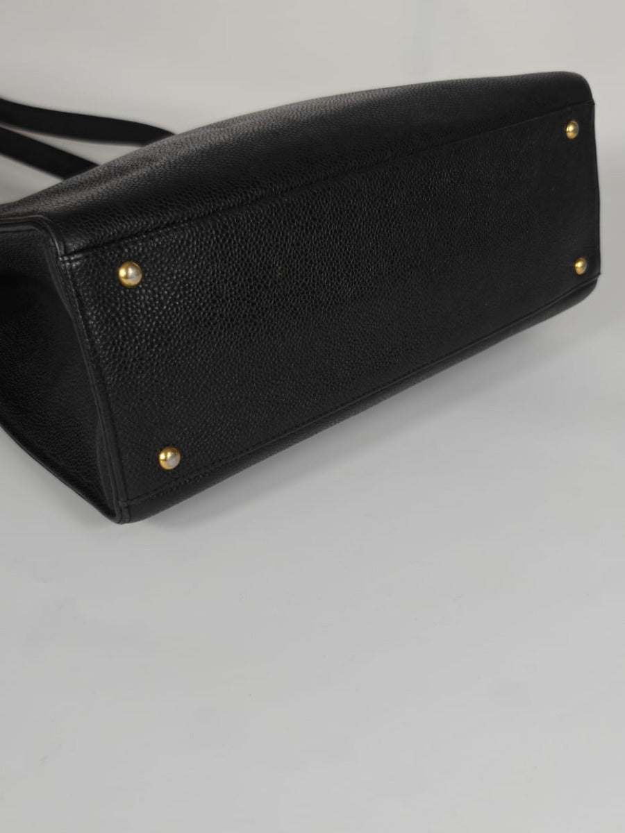 Chanel Shopper Caviar Skin Noir Sellier Vintage