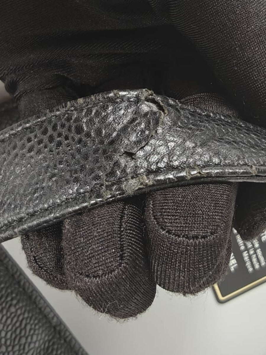 Chanel Shopper Caviar Skin Noir Sellier Vintage