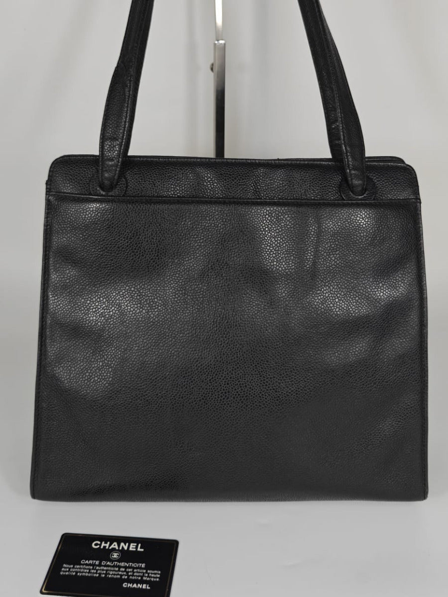 Chanel Shopper Caviar Skin Noir Sellier Vintage