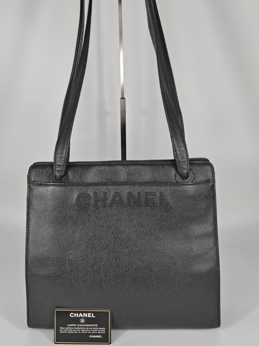 Chanel Shopper Caviar Skin Noir Sellier Vintage
