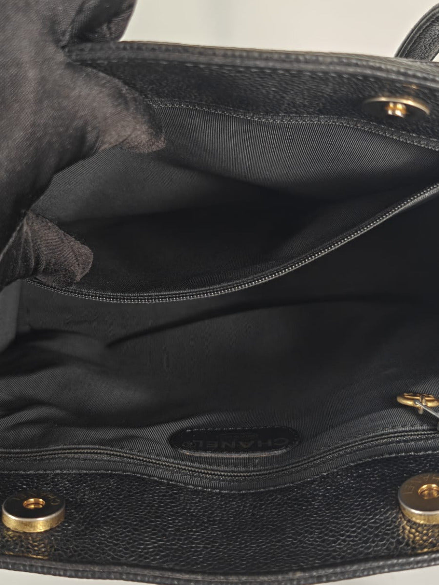 Chanel Shopper Caviar Skin Noir Sellier Vintage