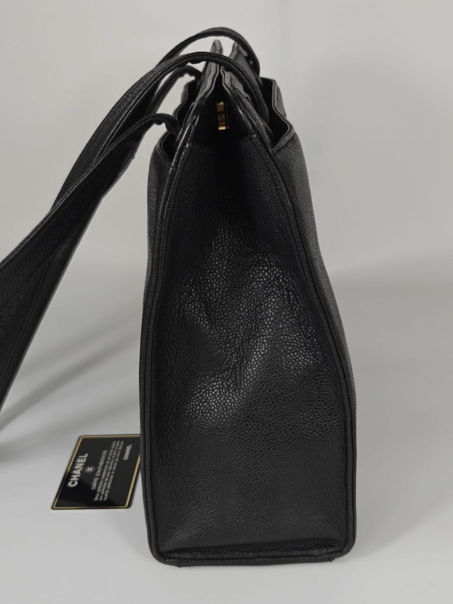 Chanel Shopper Caviar Skin Noir Sellier Vintage