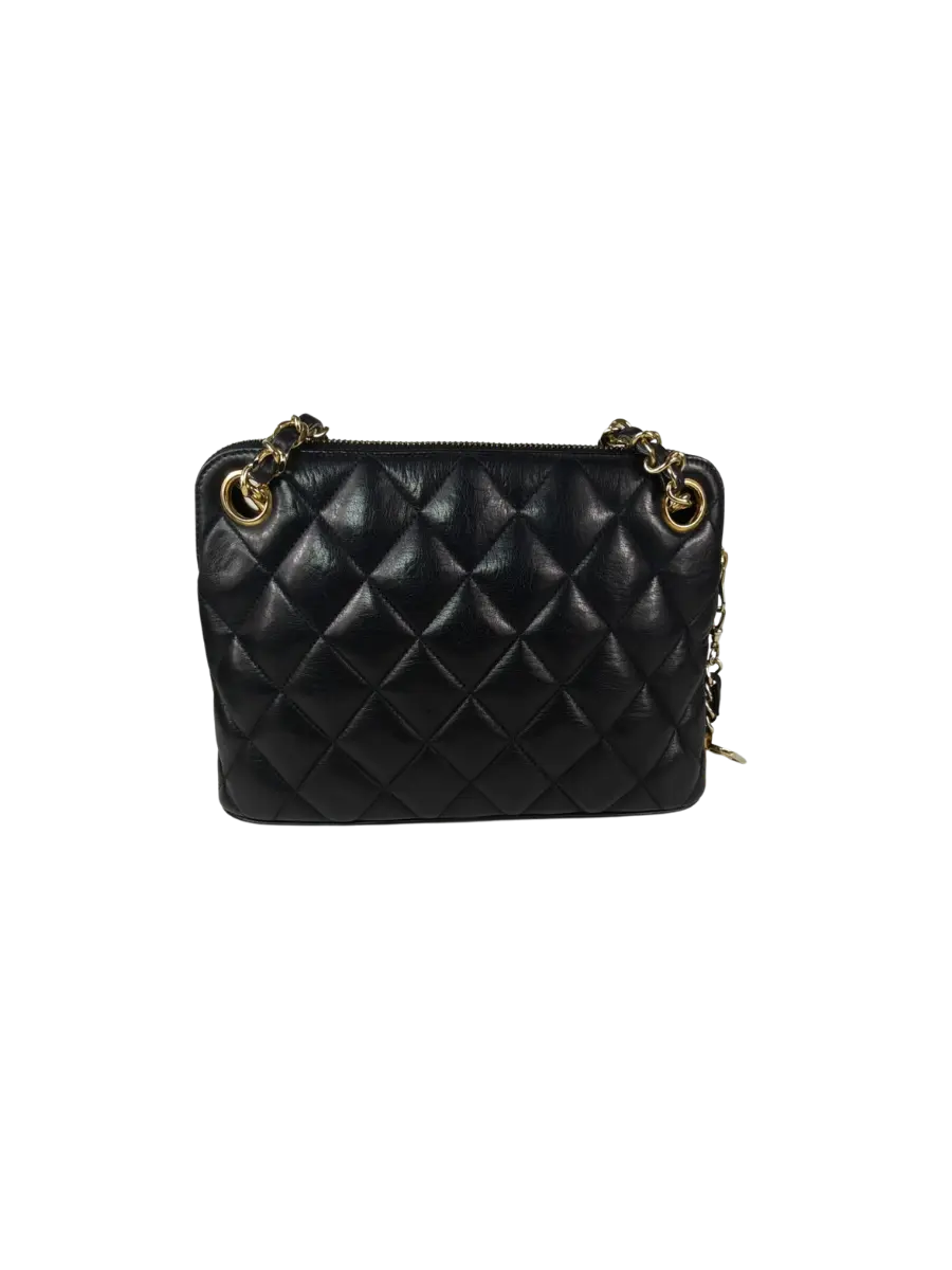 Chanel Sac Porté Épaule Lambskin Noir Sellier Vintage
