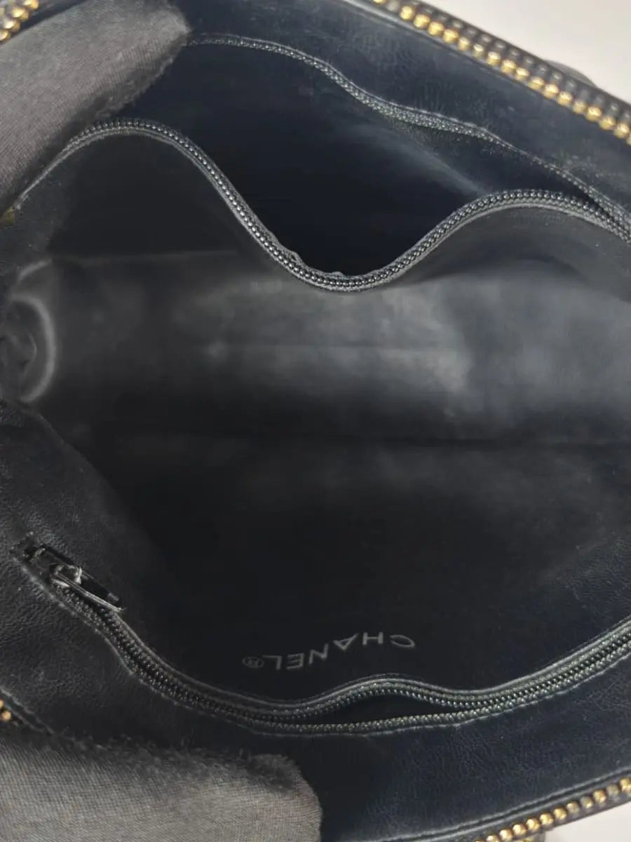 Chanel Sac Porté Épaule Lambskin Noir Sellier Vintage