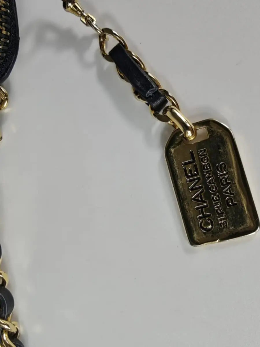 Chanel Sac Porté Épaule Lambskin Noir Sellier Vintage