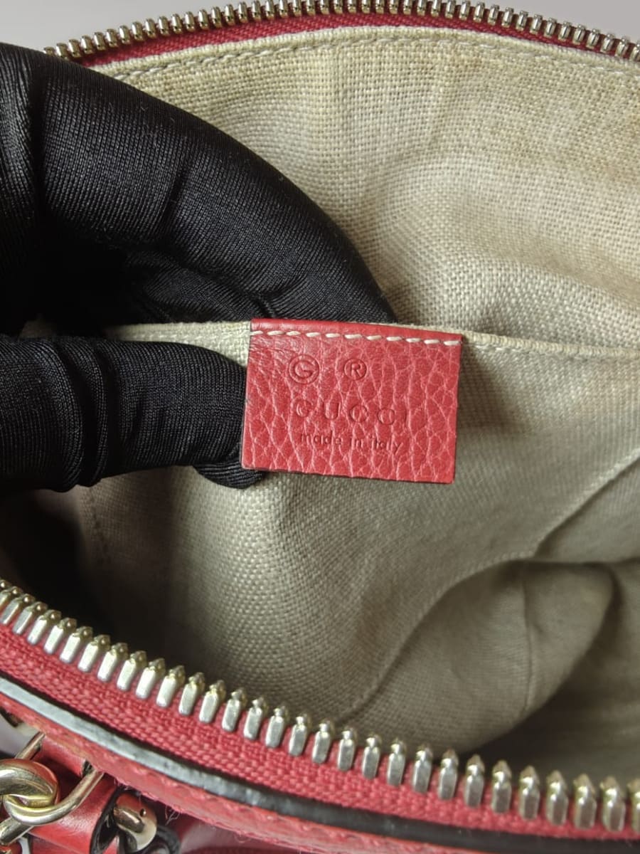 Gucci Dôme Cuir Grainé Rouge Sellier Vintage