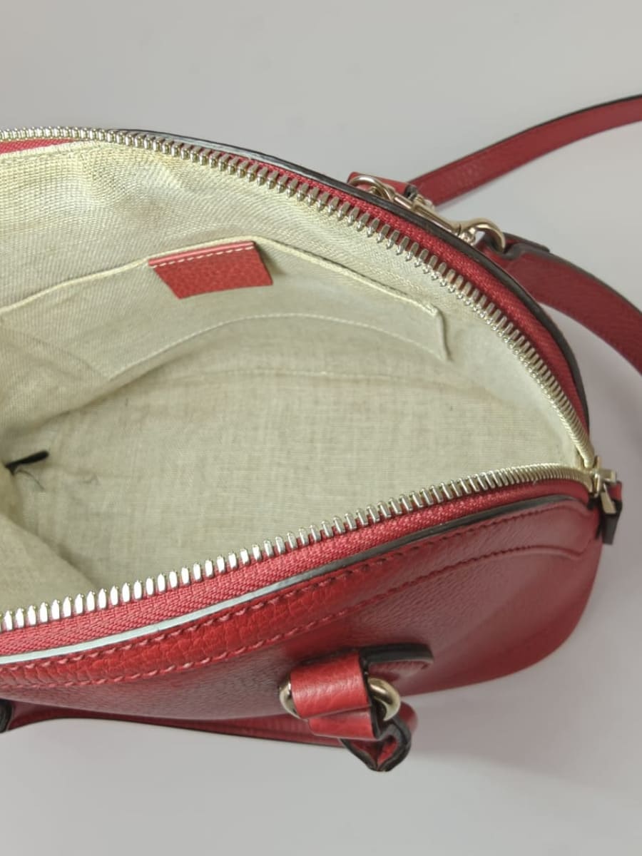 Gucci Dôme Cuir Grainé Rouge Sellier Vintage
