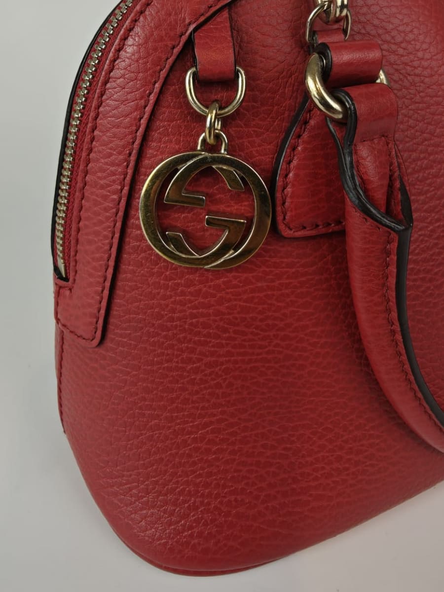 Gucci Dôme Cuir Grainé Rouge Sellier Vintage