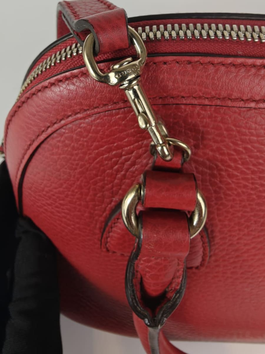 Gucci Dôme Cuir Grainé Rouge Sellier Vintage