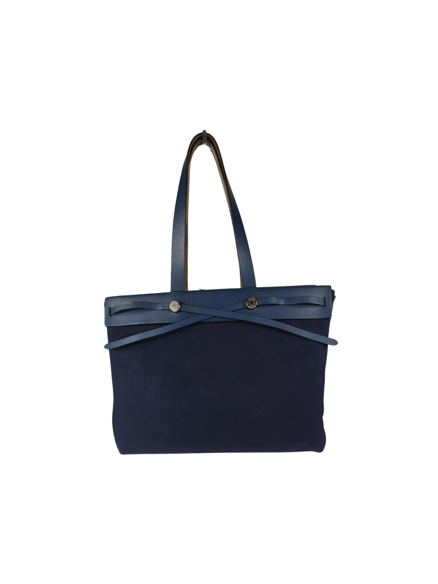 Hermès Herbag Toile & Cuir Bleu Nuit Sellier Vintage