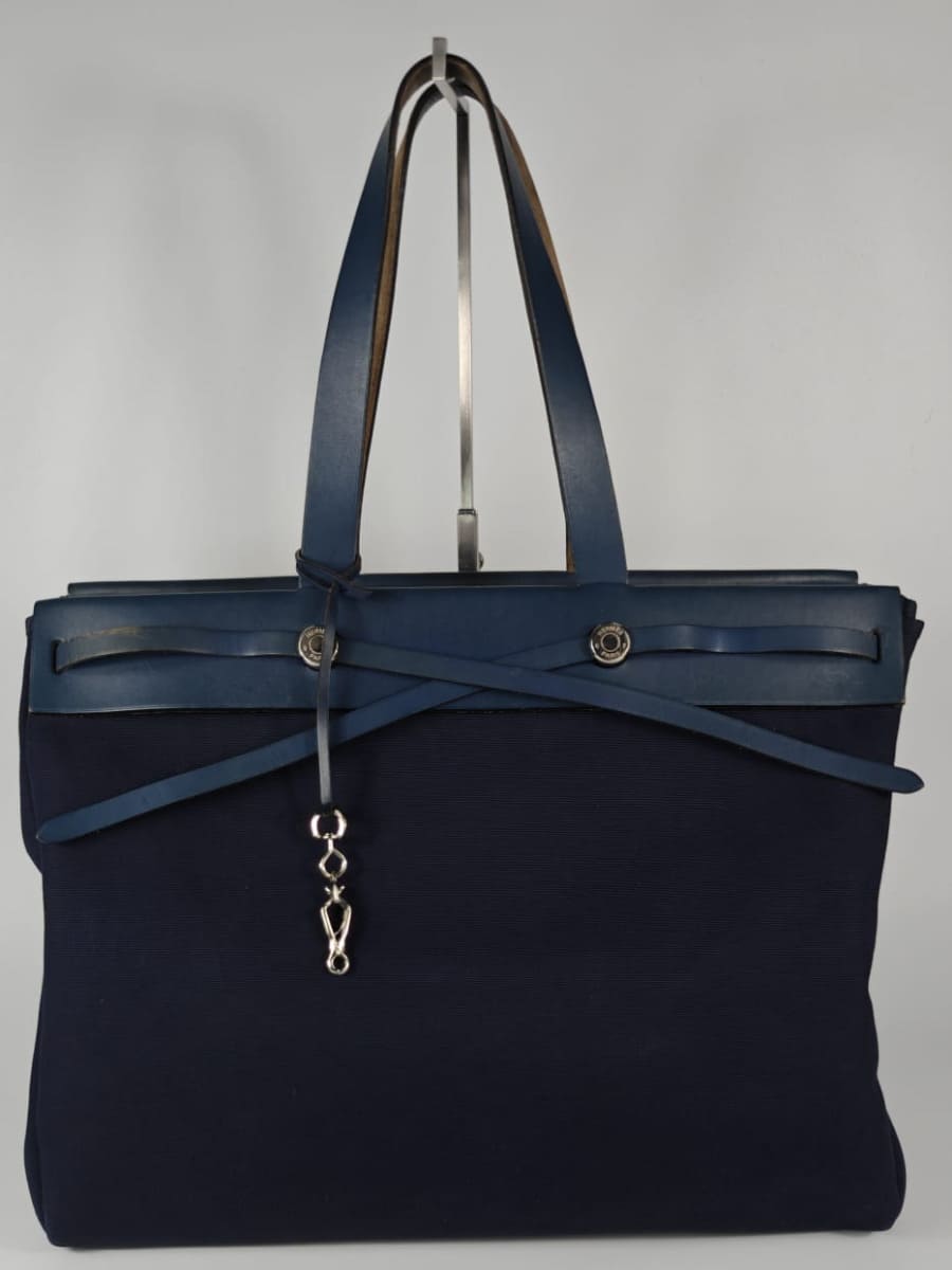 Hermès Herbag Toile & Cuir Bleu Nuit Sellier Vintage