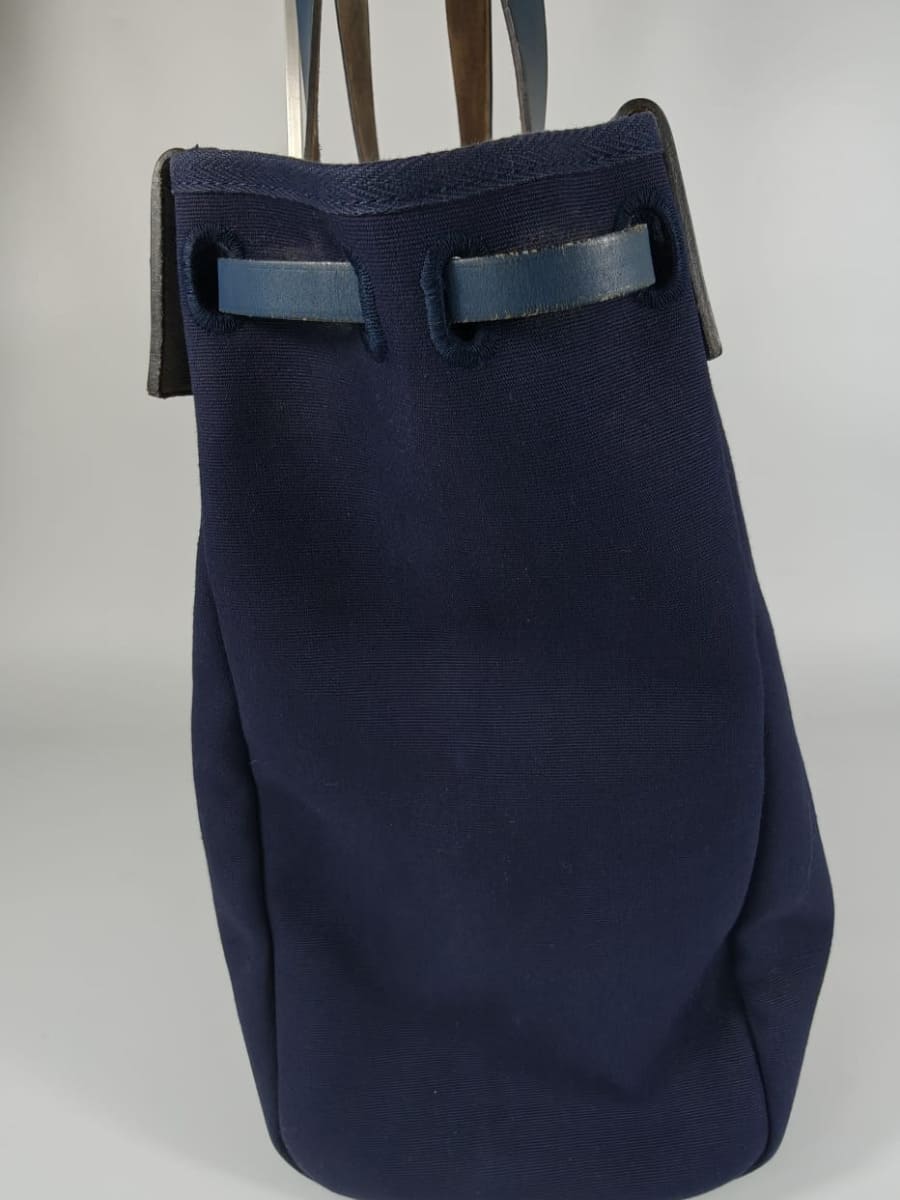 Hermès Herbag Toile & Cuir Bleu Nuit Sellier Vintage