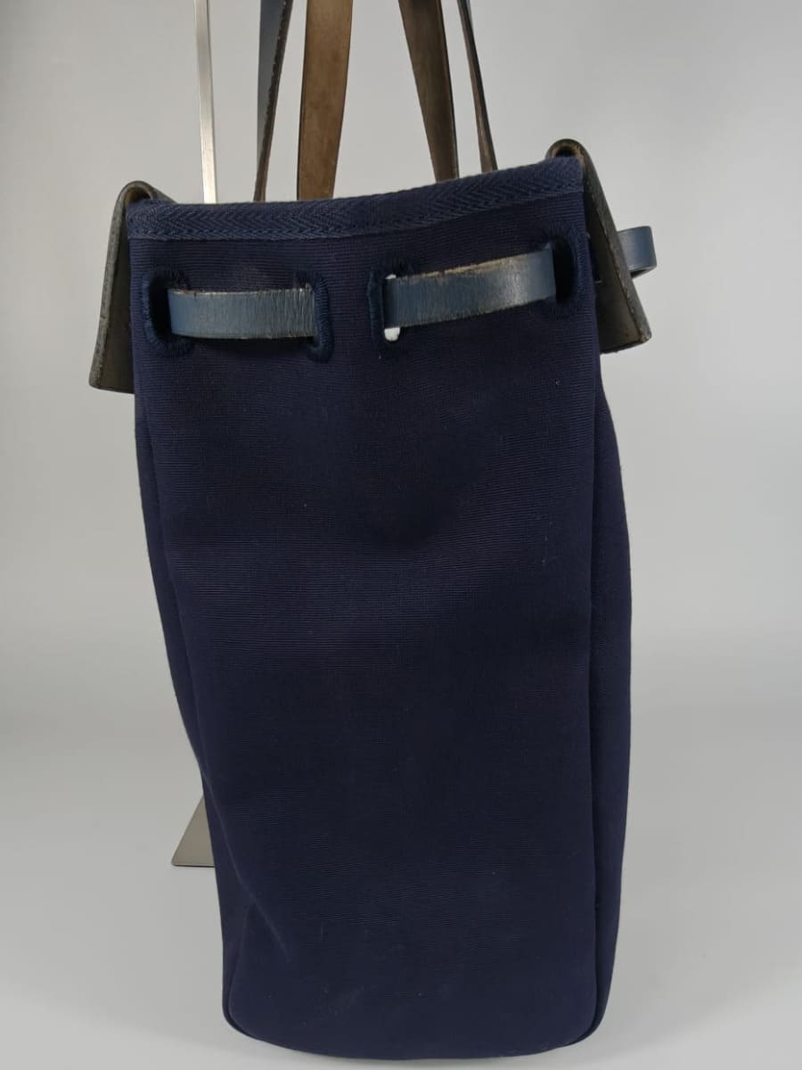 Hermès Herbag Toile & Cuir Bleu Nuit Sellier Vintage